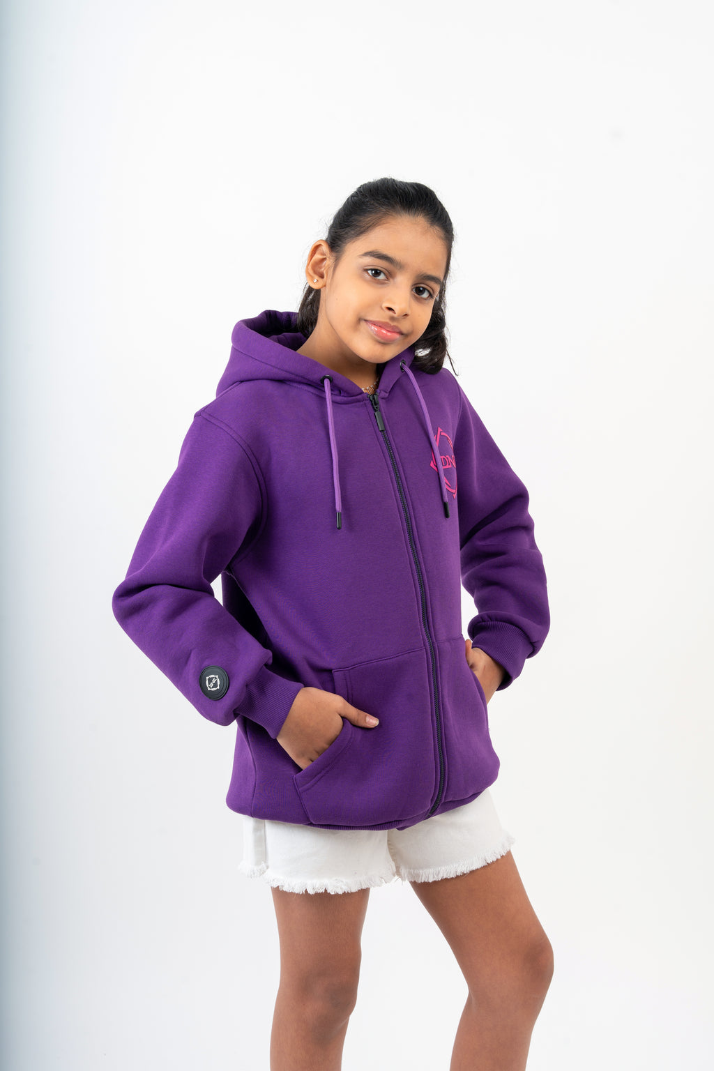 Kids Cotton Hoodie for Boys and Girls | What's Your DNA | Dynamic n Agile | Purple