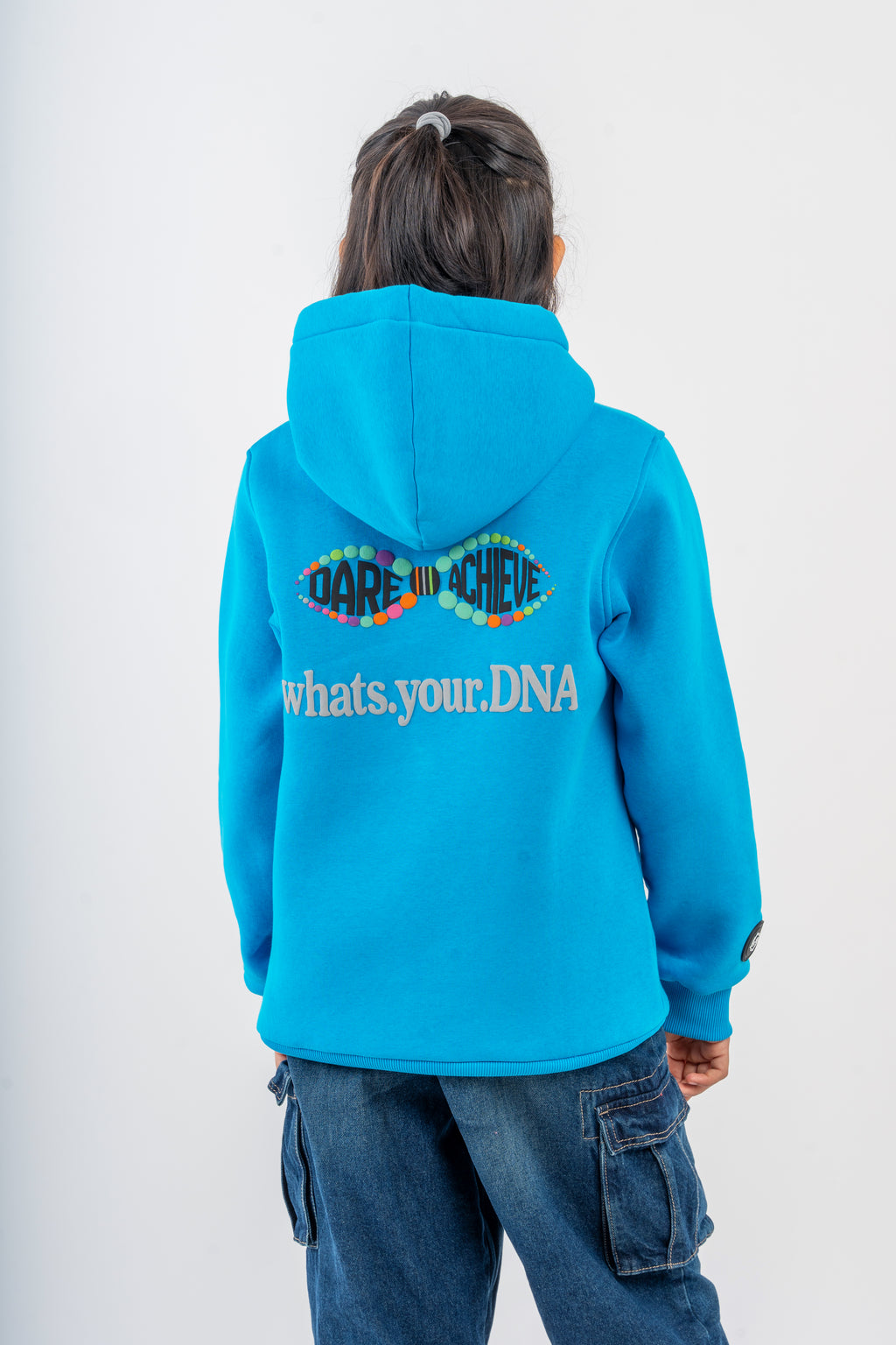 Kids Cotton Hoodie for Boys and Girls | What's Your DNA | Dare n Achieve | Turkish Tile
