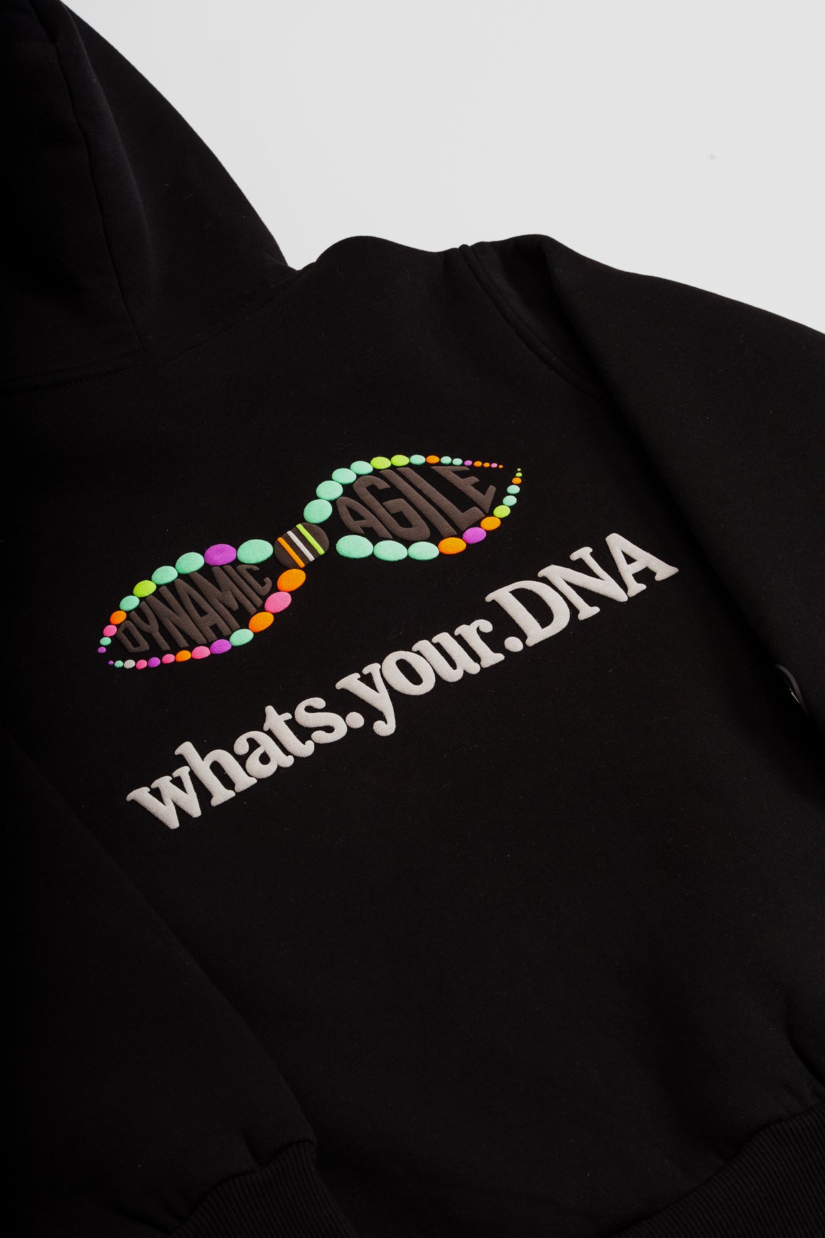 Kids Cotton Hoodie for Boys and Girls | What's Your DNA | Dynamic n Agile | Jet Black