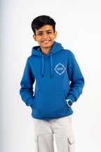 Kids Sports Hoodie in Regatta Blue with brushed fleece lining by What's Your DNA UK - Dream n Aspire
